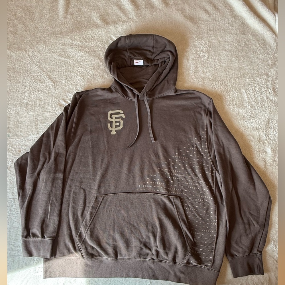 Nike Men's Dark Brown Hoodie with SF‎ logo